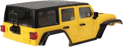 6.10inch/155mm Wheelbase Shell ABS Hardtop Body Kit Replacement Part for TRX4M Bronco Defender AX8560 1/18 RC Crawler Chassis (Yellow) - color: Yellow