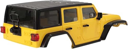 6.10inch/155mm Wheelbase Shell ABS Hardtop Body Kit Replacement Part for TRX4M Bronco Defender AX8560 1/18 RC Crawler Chassis (Yellow) - color: Yellow