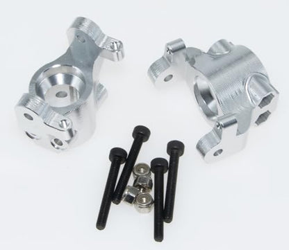 Upgrade Compatible with Axial 1/10 RBX10 Ryft 4WD Rc Crawler Car Steering Cup & Rock Bouncer Axle Mount & Steering Knuckles Aluminum Alloy Metal Accessory Parts(Silver)