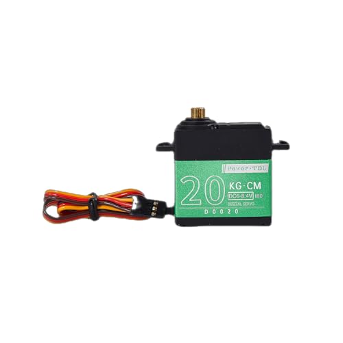 20KG RC Servo Motor Steering Servo Metal Gear Waterproof with 25T Servo Horn for RC Car Truck Boat Helicopter Model Parts, Control Angle 180° (Green-20kg) - color: Green-20kg
