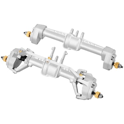 Aluminum Alloy Complete Front Rear Portal Axles with Steel Gears for 1/18 RC Crawler TRX4M Stock Upgrade Parts (Silver) - color: Silver