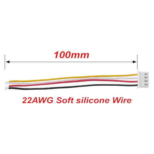 20 Pairs JST-XH 2.54 4Pin Connector Balance Plug Lead Socket. | Plug Lead Socket Male and Female with 100mm Silicone Wire Cables,4 pin jst connector