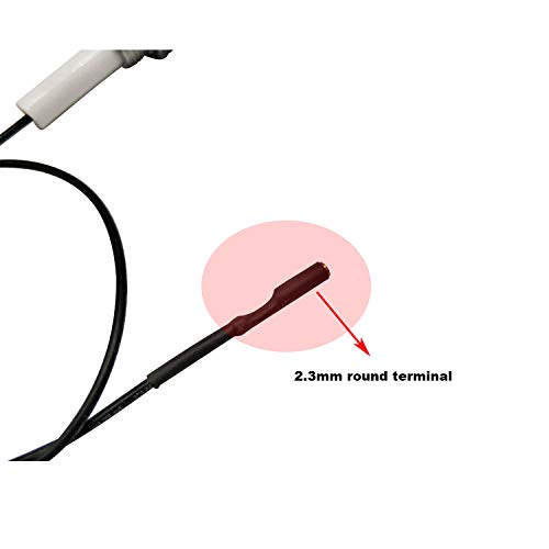 MENSI 11.8" Long Gas Grill Stove Electrode Spark Plug Eletronic Ignition Electrode for Piezo Igniter Pack of 2 with 2.3mm Round Terminal - size: 11.8" Threaded Round Terminal