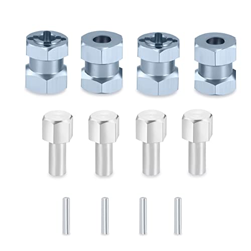 RC 12mm Wheel Hex Drive Hubs Combiner Coupler Aluminum 15mm Offset Extension Drive Adapter for 1/10 Axial SCX10 Wraith RC Crawler Car Upgrade Parts (Titanium) - color: Titanium