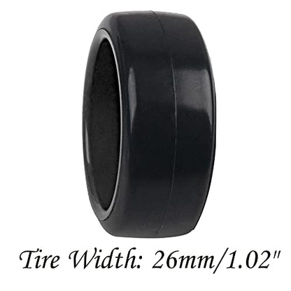 5-Spoke RC 12mm Hex Hub Wheel Rims & Rubber Tires Compatible with HSP Tamiya HPI Kyosho 1/10 On-Road Touring Car,WLtoys 1/14 144001 Traxxas 1/16 Slash RC 1/18 A959B Buggy (Black)