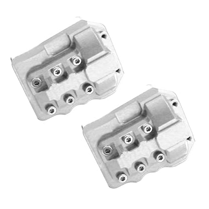 2Pcs ShareGoo Aluminum Alloy Front Rear Axle Differential Cover 15g Diff Cover Case Compatible with Traxxas TRX-4 1/10 RC Crawler Car (Silver) - color: Silver