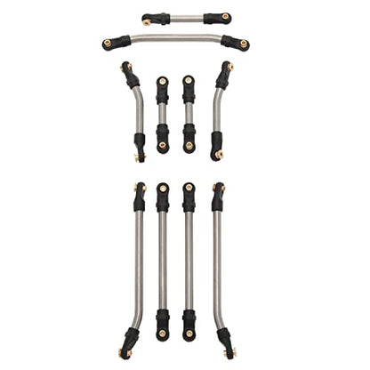 MEUS RACING SCX24 Links High Clearance Chassis Steering Links Set 10pcs 133.5mm Wheelbase for SCX24 Deadbolt AXI90081 B17 AXI00004 1/24 RC Crawler Car - size: 133.5mm