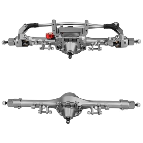 Complete Metal Front Rear Straight Axle Upgrades Part for 1/10 Axial SCX10 II Deadbolt 90046 90047 SCX10 RC Crawler Car Hops Up (Titanium) - color: Titanium