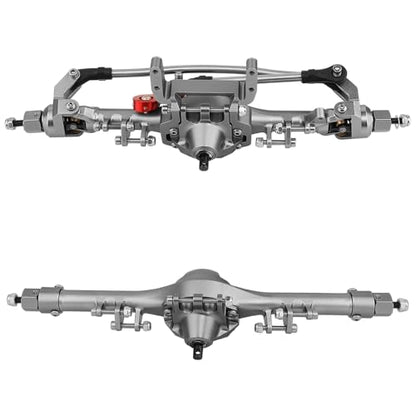 Complete Metal Front Rear Straight Axle Upgrades Part for 1/10 Axial SCX10 II Deadbolt 90046 90047 SCX10 RC Crawler Car Hops Up (Titanium) - color: Titanium