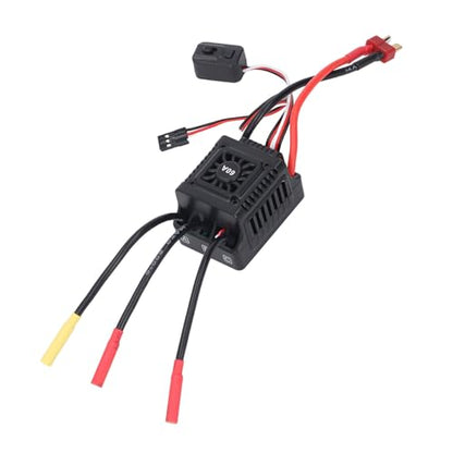 Brushless RC ESC Water Proof Electronic Speed Controller, T Plug 2 to 3S Lipo Battery, High Performance ESC for 1/10 1/12 1/14 1/16 RC Car Brushless Motor, Dust Proof and All Weath (60A) - style: 60A