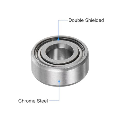 uxcell 20pcs MR104ZZ Deep Groove Ball Bearings 4x10x4mm Chrome Steel Miniature Bearing Double Shielded Precision Bearings, P6 (ABEC 3) - size: 4x10x4mm
