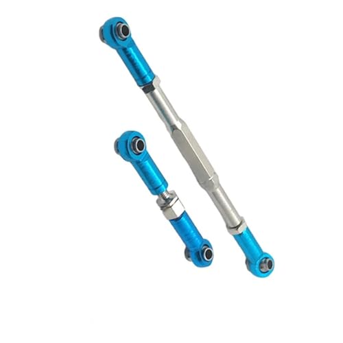 Front Rear Drive Shaft for WPL C14 B1 B14 B16 B24 B26 Steering Tie Rod Set for 1/16 rc Car Crawler Part 2pcs Metal Linkage Servo Link(Blue) - color: Blue