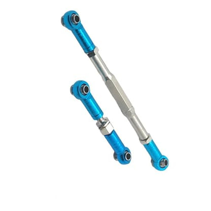 Front Rear Drive Shaft for WPL C14 B1 B14 B16 B24 B26 Steering Tie Rod Set for 1/16 rc Car Crawler Part 2pcs Metal Linkage Servo Link(Blue) - color: Blue