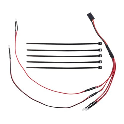 RC Front Rear Lamp Group Compatible with TRX4M 1/18 RC Crawler Car Upgrade Parts 4 Lamp Beads 3mm Red White Headlights & Taillights Lights Kit RC Car Lamp