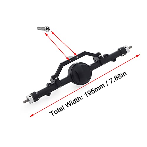 AMK CNC Aluminum Alloy Complete Rear Axle for 1/10 RC Crawler RC4WD Ge-Lande II TF2 D110 Yo-ta II Axles (Black) - color: Rear Axle