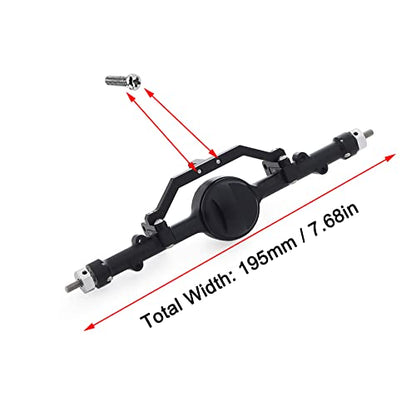 AMK CNC Aluminum Alloy Complete Rear Axle for 1/10 RC Crawler RC4WD Ge-Lande II TF2 D110 Yo-ta II Axles (Black) - color: Rear Axle