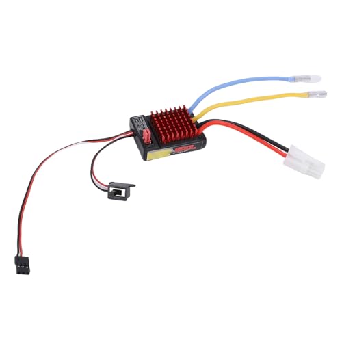 Drfeify 60A Brushed ESC, Water Proof RC Electronic Speed Controller for SCX10 D90 Crawler Cars, 320A Peak with 1/10 1/12 Scale