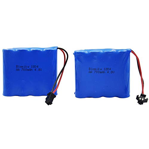 Blomiky 2pcs 4.8V 700mAH Battery Suitable for C182 C185 C181 1/18 1:18 RC Truck Rock Crawler Vehicle or RC Car / C181 Battery 2 Pack