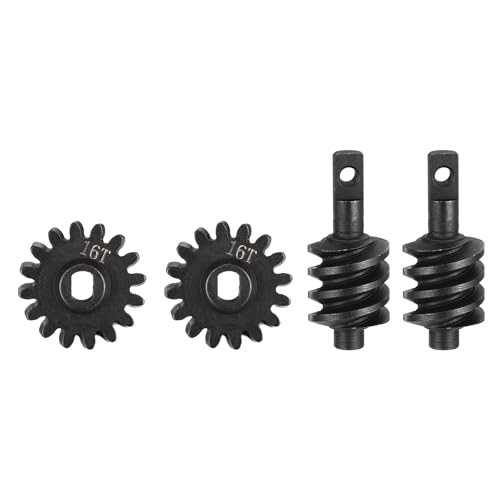 MECCANIXITY 2 Set Hardened Steel Axle Differentials Gear, 16T Steel Gear Upgrade Parts for RC Vehicles Truck Drift Car Part, Black - style: 16T