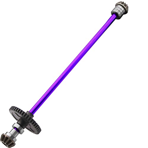 Metal Center Drive Shaft RC Car Central Transmission Shaft w/ 27T Motor Gear Upgrade Part Compatible with Wltoys 144001 1/14 RC Car Buggy (Purple) - color: Purple