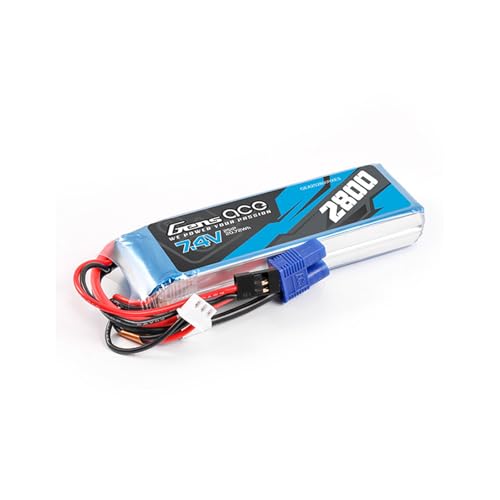 Gens ace 2800mAh 2S1P 7.4V RX Lipo Battery with EC3 & JR Plug(4Pcs)