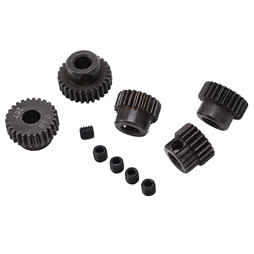 RC Motor Gear, 48DP 5mm Pinion Gear Set, 5PCS Steel Shaft Hole Gear, 20T 22T 24T 26T 28T Climbing Car Gear Accessories for 1/10 RC Truck Climbing Car