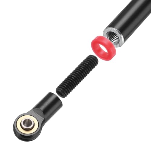 MECCANIXITY 8pcs Wheel Base Link Rod Linkage Aluminum Alloy 313mm Wheel Base Upper Lower Link Rod Chassis Linkage for SCX10 1/10 RC Car Crawler Upgrade Parts,Black - color: Black