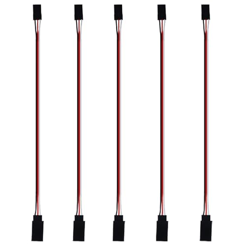 3-Pin Servo Extension Wire Lead Female to Male, JR Plug Connector, RC Servo Extension Wire Connectors, Remote Control Parts for RC Car Drone Quadcopter Aircraft ETC. (20cm-5pcs) - style: 20cm-5pcs