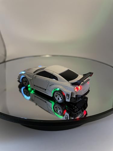 Mini RC Drift Car 1:64 Scale, Remote Control Car with LED Lights & 2-Speed Modes, Upgraded 2.4G Wireless Radio Remote Control for Multi-Users Fast (Matte Gray) - color: Matte Gray