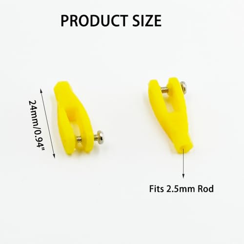 5PCS RC Airplane Servo Linkage Rod Clevis Coupler U-Shaped Nylon Clamp with Screws for RC Plane Helicopter DIY Model Aircraft Pushrod Connecting Part (for 2.5mm Rod Yellow) - style: For 2.5mm Rod Yellow