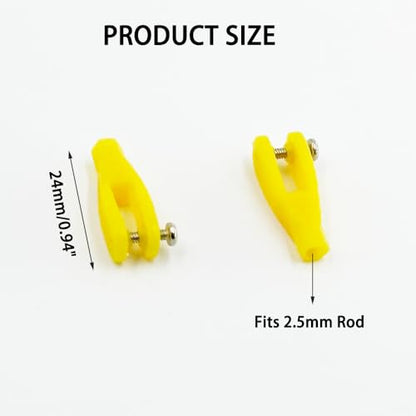 5PCS RC Airplane Servo Linkage Rod Clevis Coupler U-Shaped Nylon Clamp with Screws for RC Plane Helicopter DIY Model Aircraft Pushrod Connecting Part (for 2.5mm Rod Yellow) - style: For 2.5mm Rod Yellow