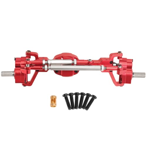 CNC Aluminum Anodized Full Metal Portal Axle Assembly for JJRC C8815 1/10 C8835 1/16 MB Retro RC Crawler Upgrades Parts (Red Front) - color: Red Front