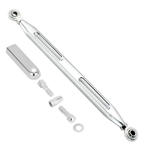 Shift Linkage Chrome Shift Linkage Rod Compatible for Harley Davidson 1986-2024 Softail Dyna Fatboy Street Glide Road Glide Road King Electra Glide, AIL021BLK - color: Chrome 01