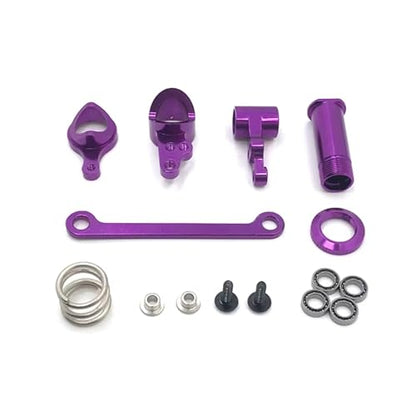 RC Car Accessories Compatible with WLtoys 144010 144001 144002 124016 124017 124018 124019 RC Car Parts Metal Upgrade 4 * 7 * 2 Bearing Steering Assembly(Purple) - color: Purple