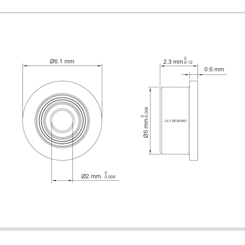 20PCS F682ZZ Flange Ball Bearing, 2x5x2.3mm, Miniature | Double Metal Shielded Flanged Bearing Chrome Steel ABEC-1(P0) Z2 Deep Groove Ball Bearing for Industrial Machine, Power Tools - size: F682ZZ Size2×5×2.3mm