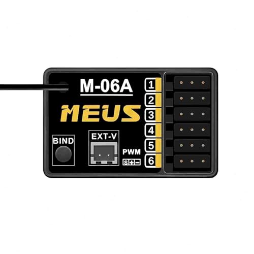 MEUS RACING 2.4GHz RC Receiver M-06A Long Range Control RX Compatible with MEUS Racing RC Transmitter ME-10B for RC Car/Boat/Tank etc. (6CH)