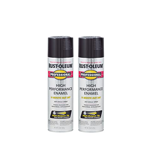 Rust-Oleum Professional High Performance Gloss Black Spray Paint | Rust Prevention, Corrosion Resistant Coating, Industrial Maintenance, Any Angle Spray, Metal Equipment Protection, 15 oz - color: Gloss Black, size: 15 Ounce (Pack of 2)