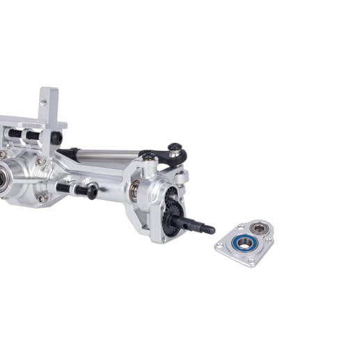 +10mm Diamond CNC Portal Axles with Lay Down Servo Mount & Links for 1/18 RC Crawler TRX4M Axle Upgrade Parts (Silver-1Set) - color: Silver-1set