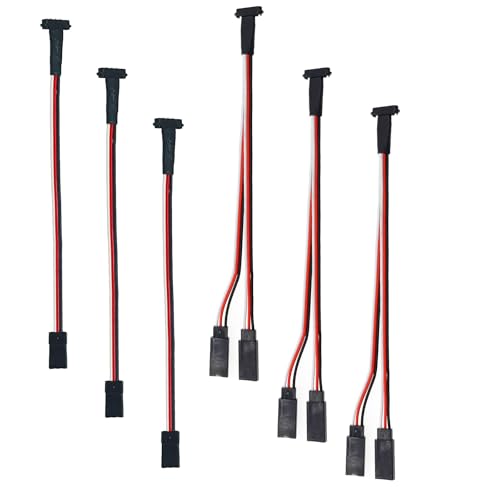 3Pcs RC Models JR Extension Cable, 1-to-2 Y Magnetic Snap-on for RC Cars, Planes, Drones, and Other DIY Models