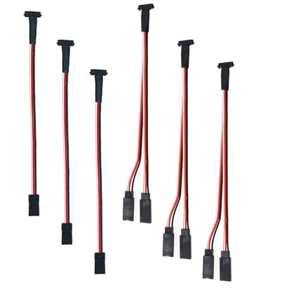 3Pcs RC Models JR Extension Cable, 1-to-2 Y Magnetic Snap-on for RC Cars, Planes, Drones, and Other DIY Models
