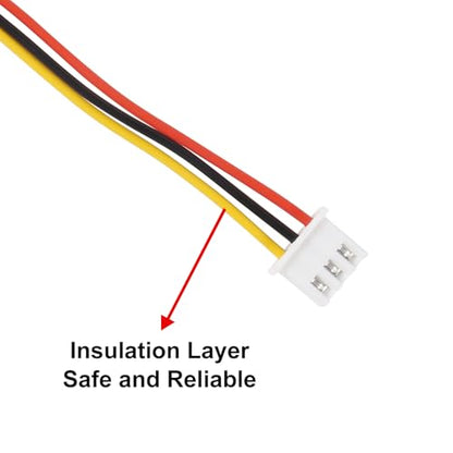 Alinan 20pcs JST-XH2.54mm 3 Pin Connector Kit, Included 10pcs Mini 3 Pin 26AWG Female Connector Plug with 200mm Cable Wire and 10pcs Micro 3Pin Male Connector Plug - color: 3Pin 26AWG 200mm Cable