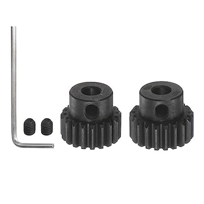 HARFINGTON 32P Hardened Pinion Motor Gear Set 2pcs 19T 20T Fit 5mm RC Motor Shaft 0.8 Metric Pitch 32 Pitch Gears for RC Car, with Hex Key - style: 19T 20T