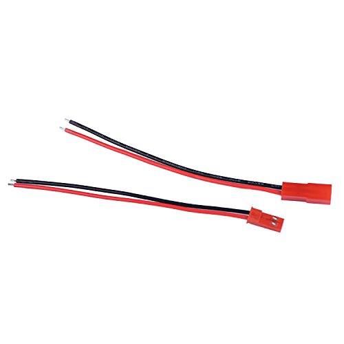 EBOOT 20 AWG JST Connector 2 Pin Male Female Connector Cable Wire, 10 Pairs | LED Strip RC Battery Wiring, 2-Pin Plug, 20AWG Wire, 10 Pairs Male Female JST Connectors