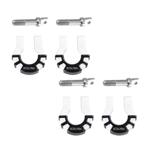4 Pcs Metal Tow Shackle RC Trailer Buckle, Compatible with Axial SCX10 Tamiya CC01 RC4WD D90 D110 TF2 TRX-4, 1/10 Scale Crawler Car Accessories with Screws (White) - color: White