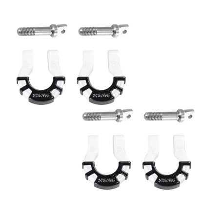 4 Pcs Metal Tow Shackle RC Trailer Buckle, Compatible with Axial SCX10 Tamiya CC01 RC4WD D90 D110 TF2 TRX-4, 1/10 Scale Crawler Car Accessories with Screws (White) - color: White