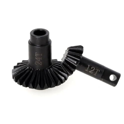 RC Car Models Parts for Traxxas for TRX4M 1/18 RC Crawler Car Hard Steel Front Rear Axle Bevel Gear Set 24T-12T Upgrades Parts Accessories