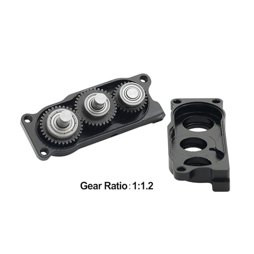 Metal Transfer Case with Reverse Shaft for 1/10 RC Crawler Axial SCX10 Chassis DIY Prefixal Planetary Gear Transmission Upgrade (Black)
