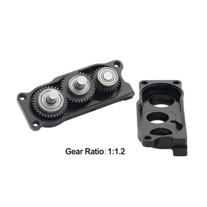 Metal Transfer Case with Reverse Shaft for 1/10 RC Crawler Axial SCX10 Chassis DIY Prefixal Planetary Gear Transmission Upgrade (Black)