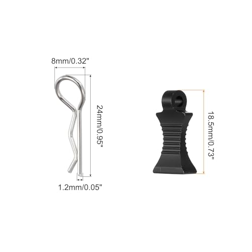 MECCANIXITY 4pcs RC Body Clips with Pull Tabs for 1/8 1/10 Scale Model Truck RC Car Crawler Truck Shell Replacement Parts(Black)