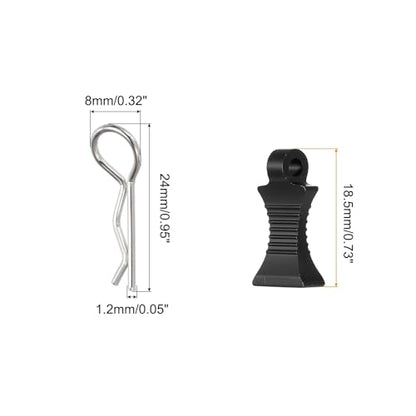 MECCANIXITY 4pcs RC Body Clips with Pull Tabs for 1/8 1/10 Scale Model Truck RC Car Crawler Truck Shell Replacement Parts(Black)